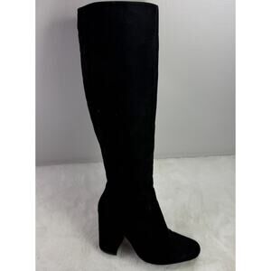 Forever 21 Women’s Black Faux Suede Over-the-Knee High Heel Boots Size 8